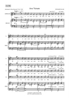 Ave Verum - for SATB & Organ, Op.2 No.1