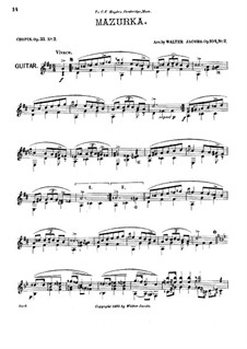Mazurka No.2 in D Major. Arrangement for Guitar, Op.33 No.2 (Op.104 No.2)