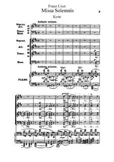 Missa solennis (Gran Mass), for Choir and Piano. Volumes I-II, S.9