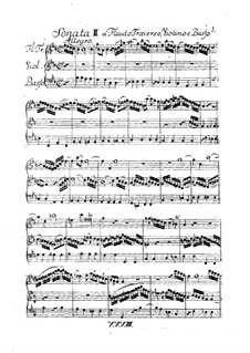 Trio Sonata for Flute, Violin and Basso Continuo in B Flat Major, H 578, Wq 161:2: Full score by Carl Philipp Emanuel Bach