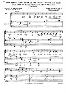 Now Hast Thou Turned my Joy to Bitt'Rest Pain (English and German Texts), Op.42 No.8