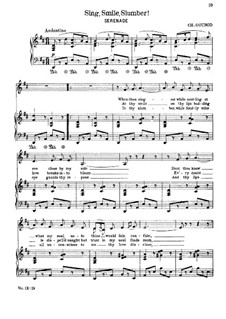 Sing, Smile, Slumber for Voice and Piano (English Text)
