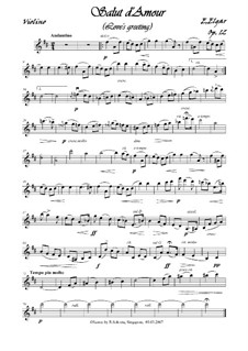 Salut d'Amour, for Violin and Piano, Op.12