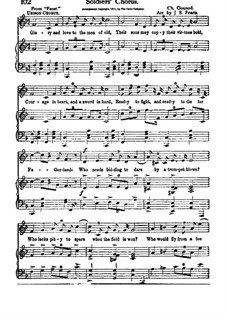 Faust. Soldier's Choir, for Voices and Piano