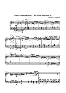 Sonata No.17 'Tempest' in D Minor for Piano. Movement I, Op.31 No.2