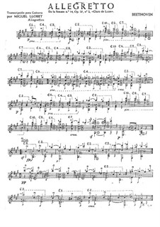 Sonata No.14 'Moonlight', Movement II. Arrangement for Guitar, Op.27 No.2
