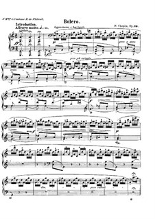 Bolero for Piano, Op.19