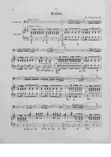 Bolero, for Cello and Piano, Op.19