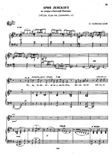 Act II, No.17 Lensky's Aria: Piano-vocal score by Pyotr Tchaikovsky