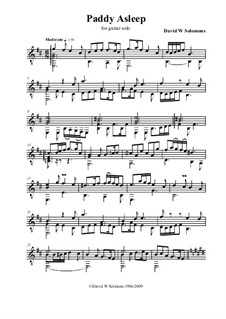 Paddy Asleep for guitar solo: Paddy Asleep for guitar solo by David W Solomons