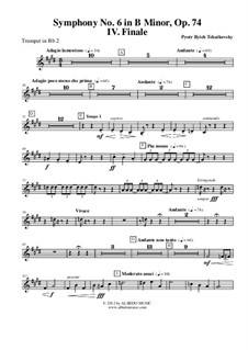Symphony No.6, Movement IV - Trumpet in Bb 2 (Transposed Part), Op.74