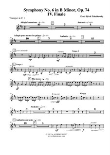 Symphony No.6, Movement IV - Trumpet in C 1 (Transposed Part), Op.74