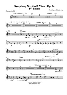 Symphony No.6, Movement IV - Trumpet in C 2 (Transposed Part), Op.74