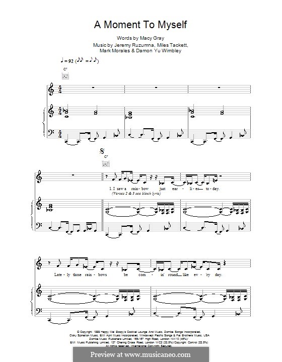 A Moment to Myself: For voice and piano (or guitar) by Macy Gray