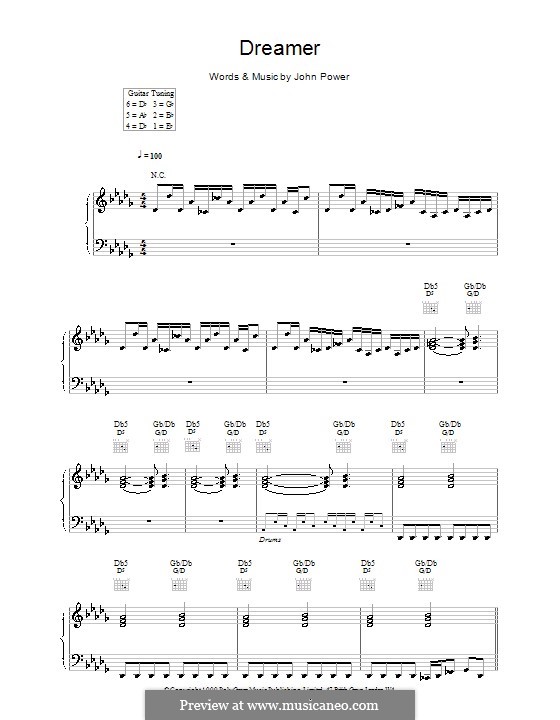 Dreamer (Cast): For voice and piano (or guitar) by John Power