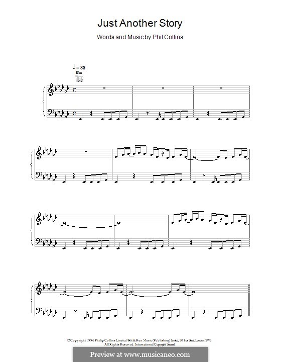 Just Another Story: For voice and piano (or guitar) by Phil Collins
