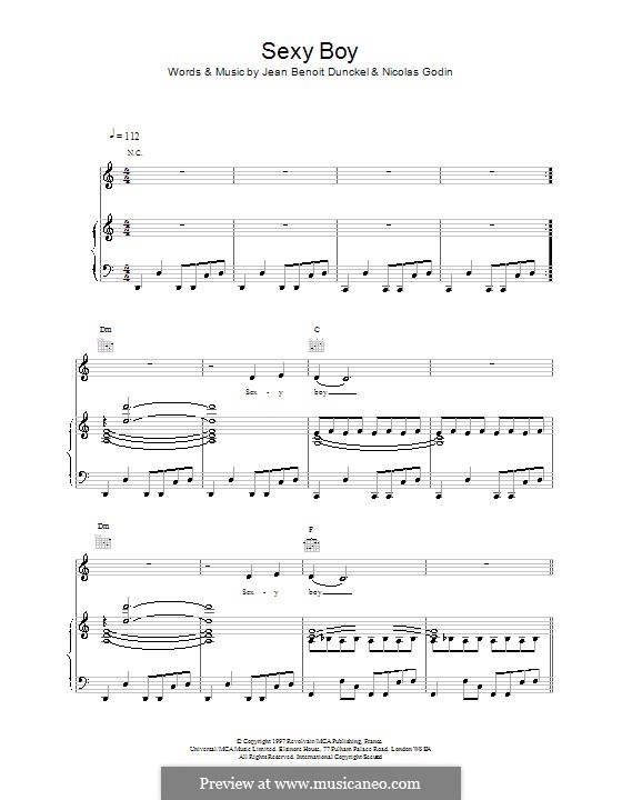 Sexy Boy (Air): For voice and piano (or guitar) by Jean-Benoit Dunckel, Nicolas Godin
