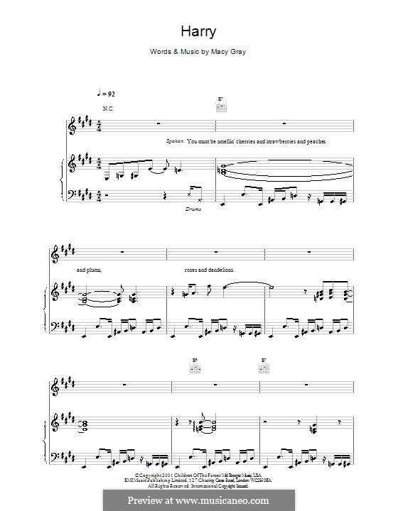 Harry: For voice and piano (or guitar) by Macy Gray