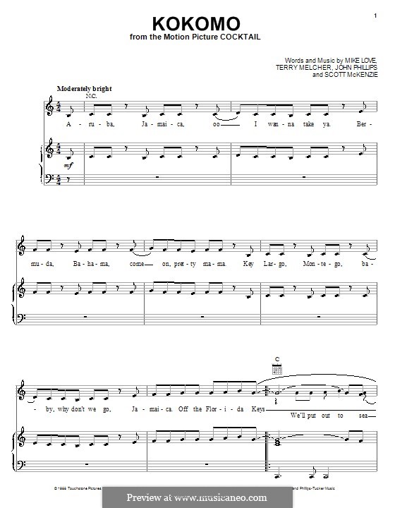 Kokomo (The Beach Boys) by J. Phillips, M. Love, S. McKenzie, T ...