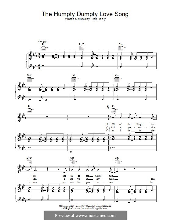 The Humpty Dumpty Love Song (Travis): For voice and piano (or guitar ... The Humpty Dumpty Love Song (Travis): For voice and piano (or guitar ...