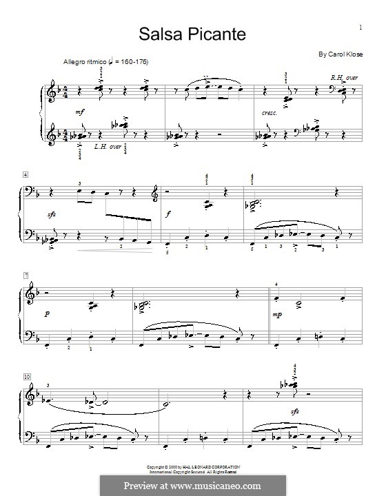 Salsa Picante: For piano by Carol Klose