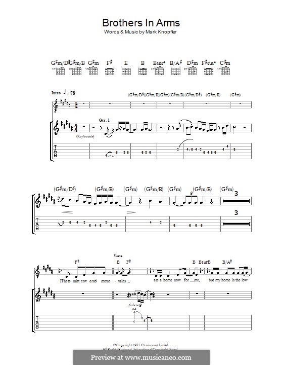 Brothers in Arms (Dire Straits) von M. Knopfler Noten auf MusicaNeo