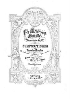 Konzert-Variationen für Cello und Klavier in D-Dur, Op.17: Partitur, Solostimme by Felix Mendelssohn-Bartholdy