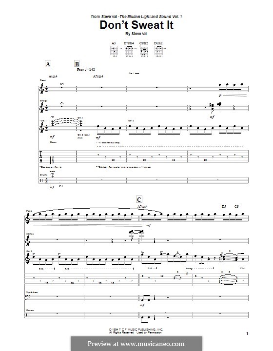 Don't Sweat It: Für Gitarre mit Tabulatur by Steve Vai