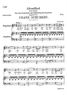 Abendlied, D.499: Abendlied by Franz Schubert