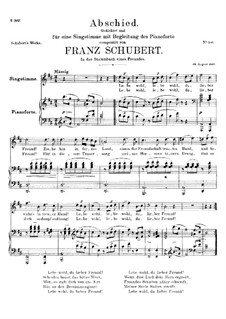 Abschied von einem Freunde, D.578: Abschied von einem Freunde by Franz Schubert