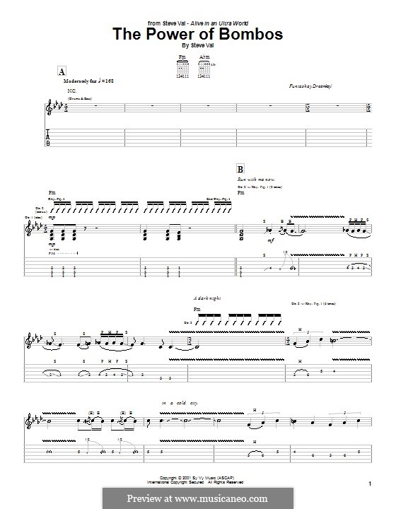 The Power of Bombos: Für Gitarre mit Tabulatur by Steve Vai