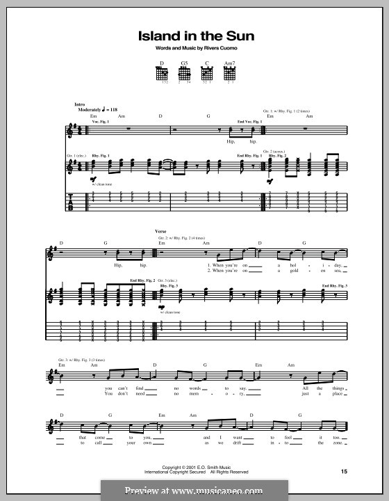 Island in the Sun (Weezer) von R. Cuomo Noten auf MusicaNeo