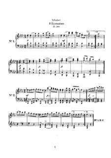 Acht Ecossaisen für Klavier, D.299: Acht Ecossaisen für Klavier by Franz Schubert