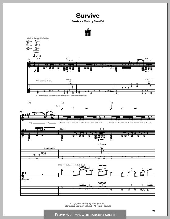 Survive: Für Gitarre mit Tabulatur by Steve Vai