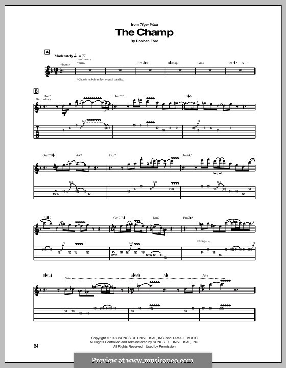 The Champ: Für Gitarre mit Tabulatur by Robben Ford