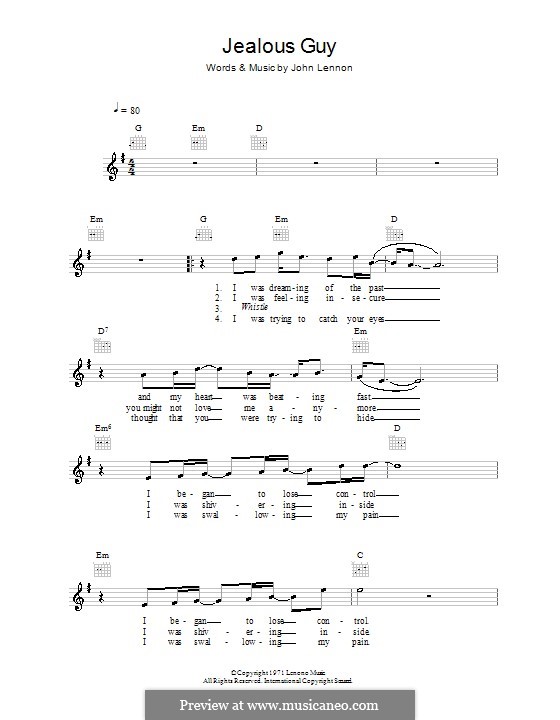 Jealous Guy von J. Lennon Noten auf MusicaNeo Jealous Guy von J. Lennon Noten auf MusicaNeo