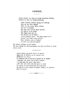 Lénore: Full score by Henri Duparc