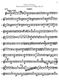Klavierkonzert No.1 in C-dur (Waldhornstimmen I, II), Op.15