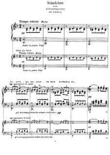 Schwanengesang. Ständchen (Bearbeitung für Klavier), S.560 No.7