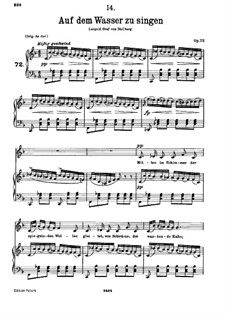 Auf dem Wasser zu singen für tiefe Stimme und Klavier, D.774 Op.72