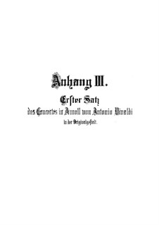 L'Estro Armonico. Concerto No.8 in A Minor for Strings and Basso Continuo (Movement I), RV 522 Op.3