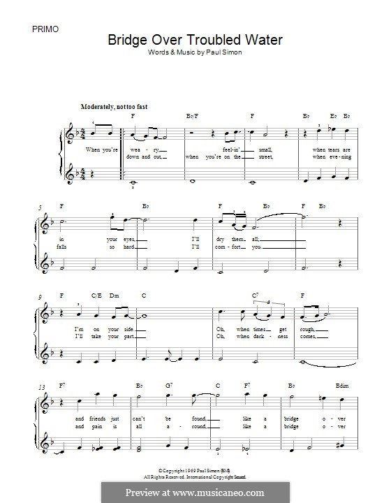 Bridge Over Troubled Water von P. Simon - Noten auf MusicaNeo