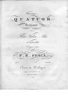 Quartett Brillant Nr.3 für Flöte, Violine, Viola und Cello, Op.40: Flötestimme by Friedrich Fesca