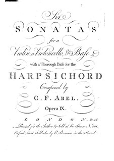 Sechs Sonaten für Violine, Cello und Cembalo (Cellostimme), Op.9