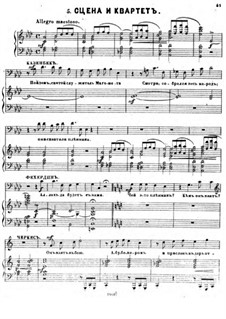 Der Gefangene im Kaukasus. No.5 Szene und Quartett (Bearbeitung für Stimmen und Klavier)