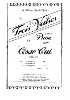 Drei Walzer, Op.31: Vollsammlung by César Cui