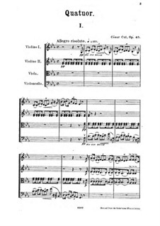 Streichquartett Nr.1 in c-Moll, Op.45: Teil I by César Cui