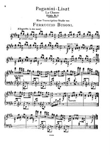 Grosse Etüde No.5 nach Paganini (Bearbeitung von Busoni), S.141 No.5 (BV B 76)