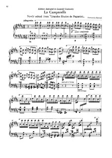 Grosse Etüde No.3 'La Campanella' nach Paganini (Bearbeitung von Busoni), S.141 No.3 (BV B 68)