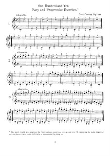 One Hundred and Ten Easy and Progressive Exercises, Op.453 Nos.1-60